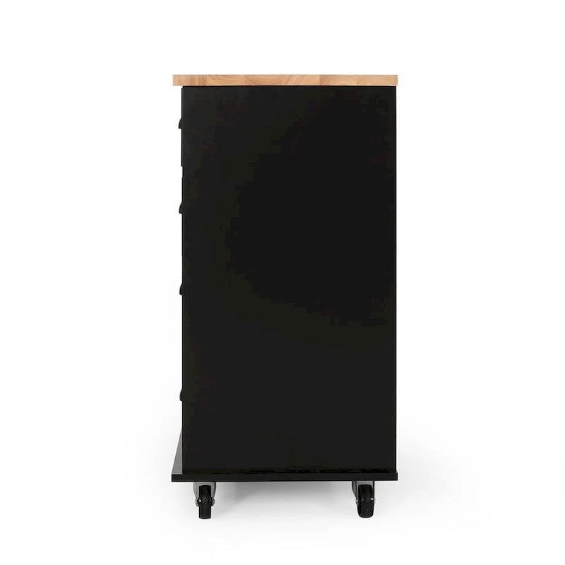Kitchen Island On Wheels With Door, 2 Drawer, 3 Shelf, 31.5 Width Rolling Kitchen Table With Storage Cabinet