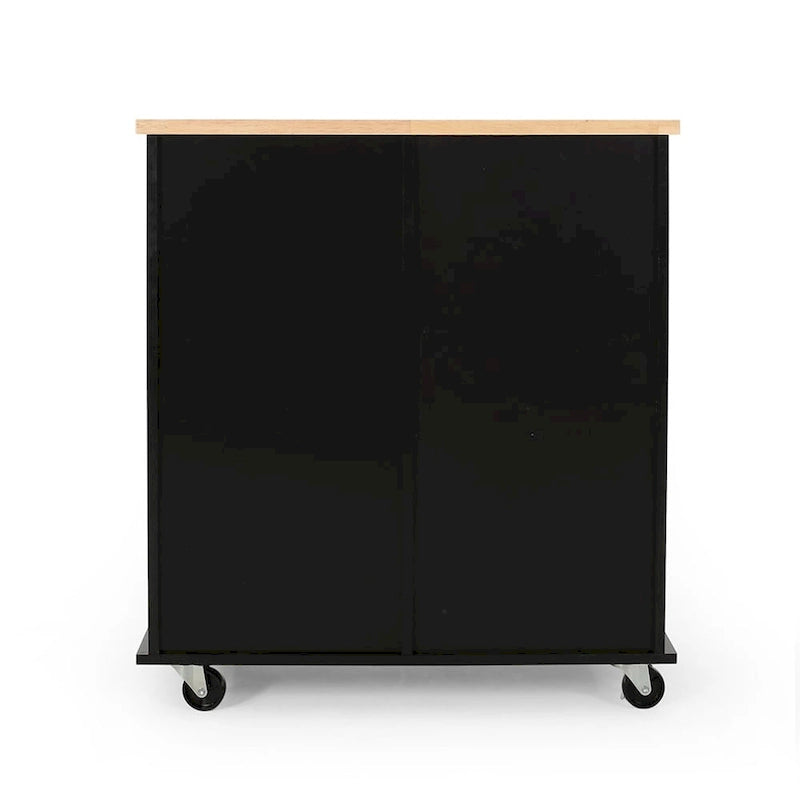 Kitchen Island On Wheels With Door, 2 Drawer, 3 Shelf, 31.5 Width Rolling Kitchen Table With Storage Cabinet