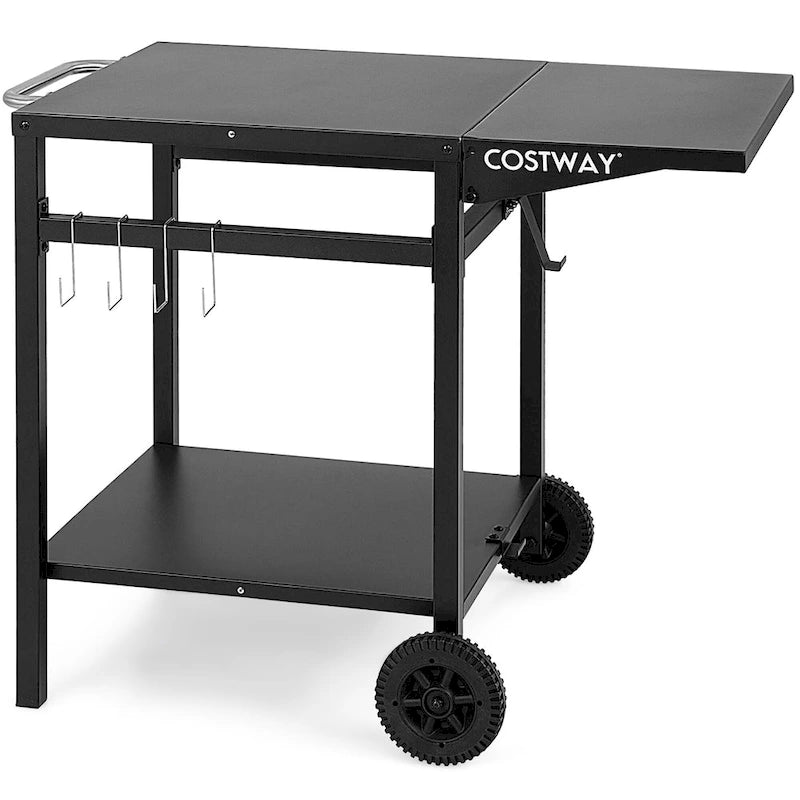 Double-Shelf Movable Dining Cart Table Multifunctional Kitchen
