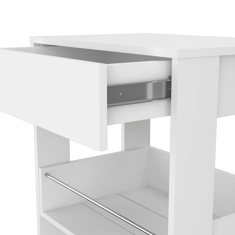 Kitchen Island with Two Cabinets and Three Open Shelves