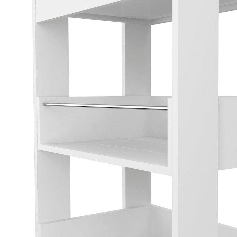 Kitchen Island with Two Cabinets and Three Open Shelves