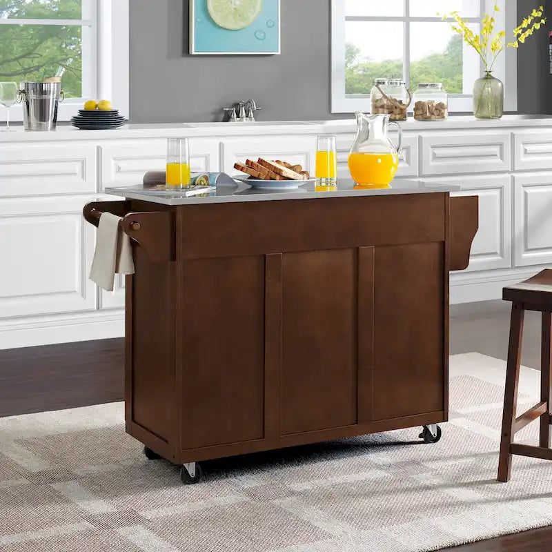 Stainless Steel Top Kitchen Cart - 18D x 51.5W x 35.25H