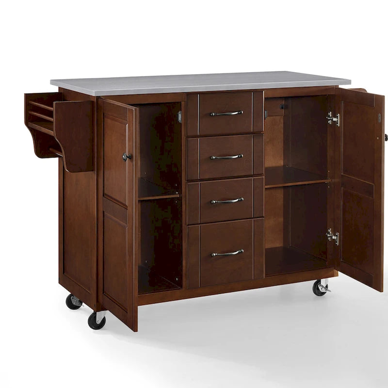 Stainless Steel Top Kitchen Cart - 18D x 51.5W x 35.25H