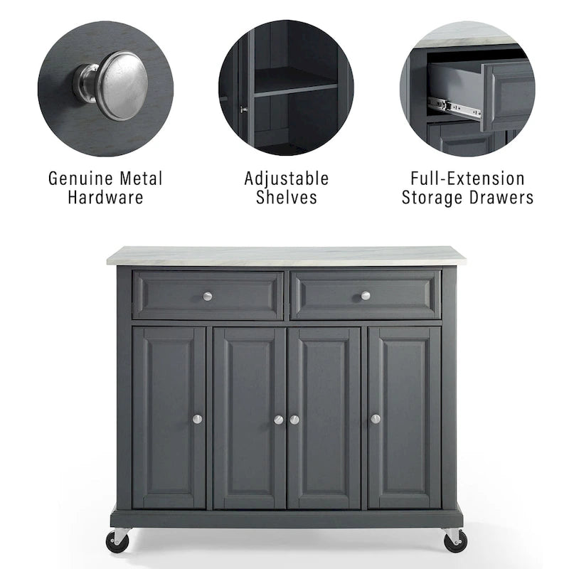 Traditional Kitchen Cart Island - 42.13W x 18D x 36H
