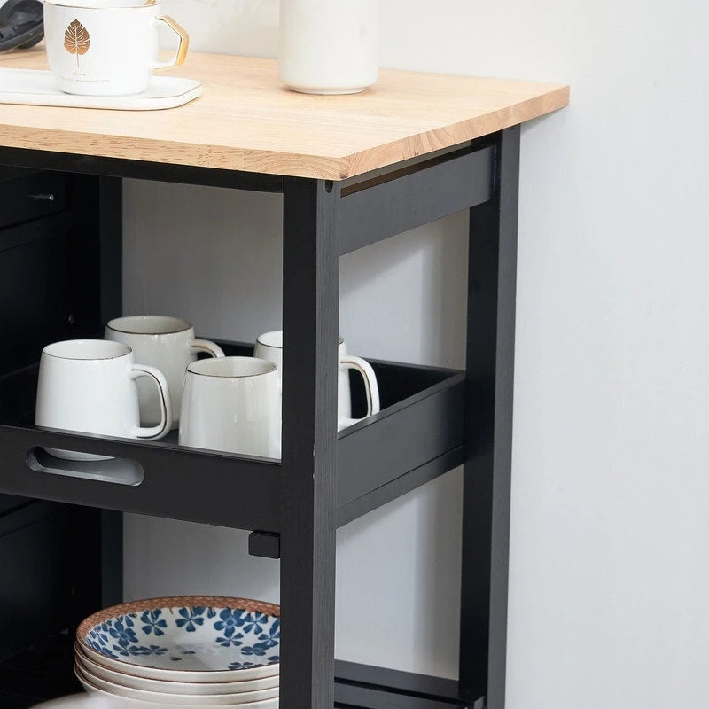 Three Drawers Three Layers Dining Cart Kitchen Cart