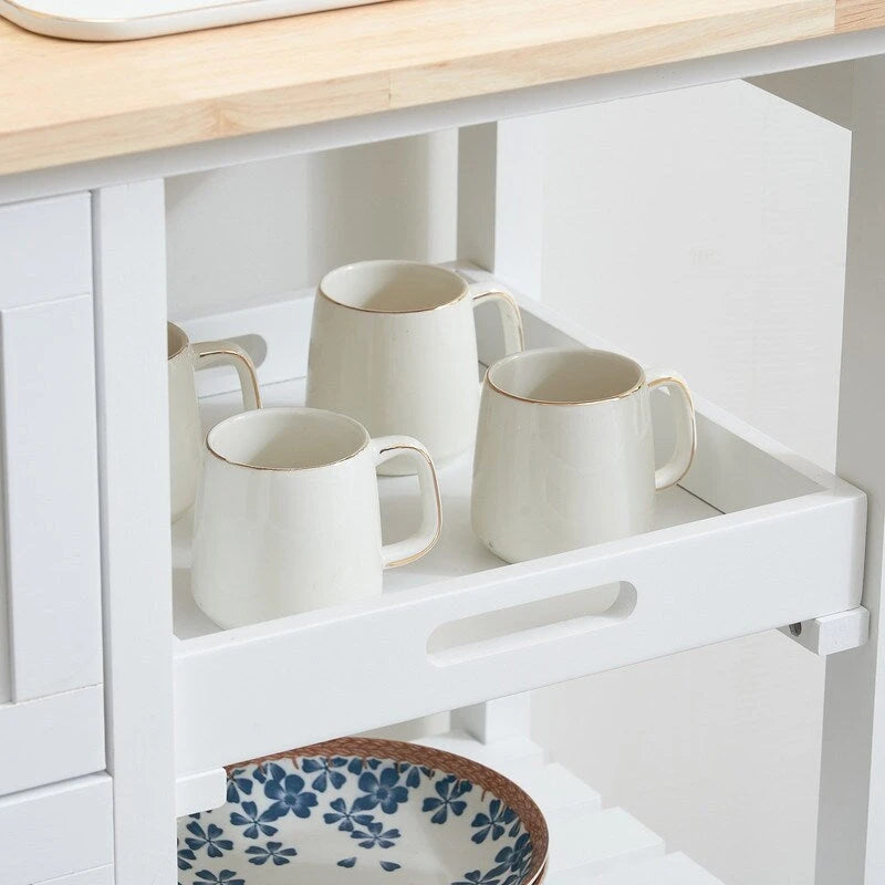 Three Drawers Three Layers Dining Cart Kitchen Cart