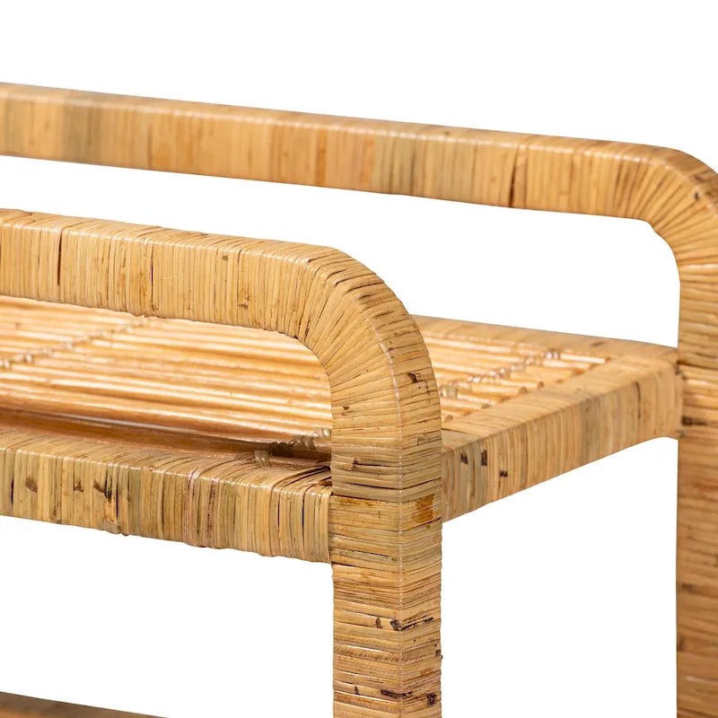 Modern Bohemian Natural Rattan Kitchen Cart