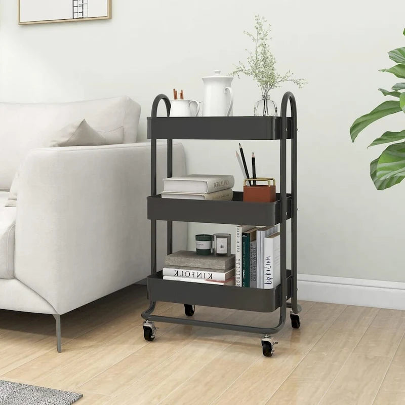3-Tier Kitchen Trolley Storage Utility Cart - 16.9 x 13.4 x 31.1