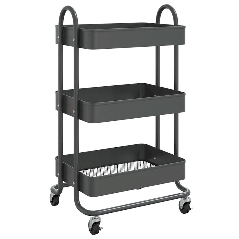3-Tier Kitchen Trolley Storage Utility Cart - 16.9 x 13.4 x 31.1