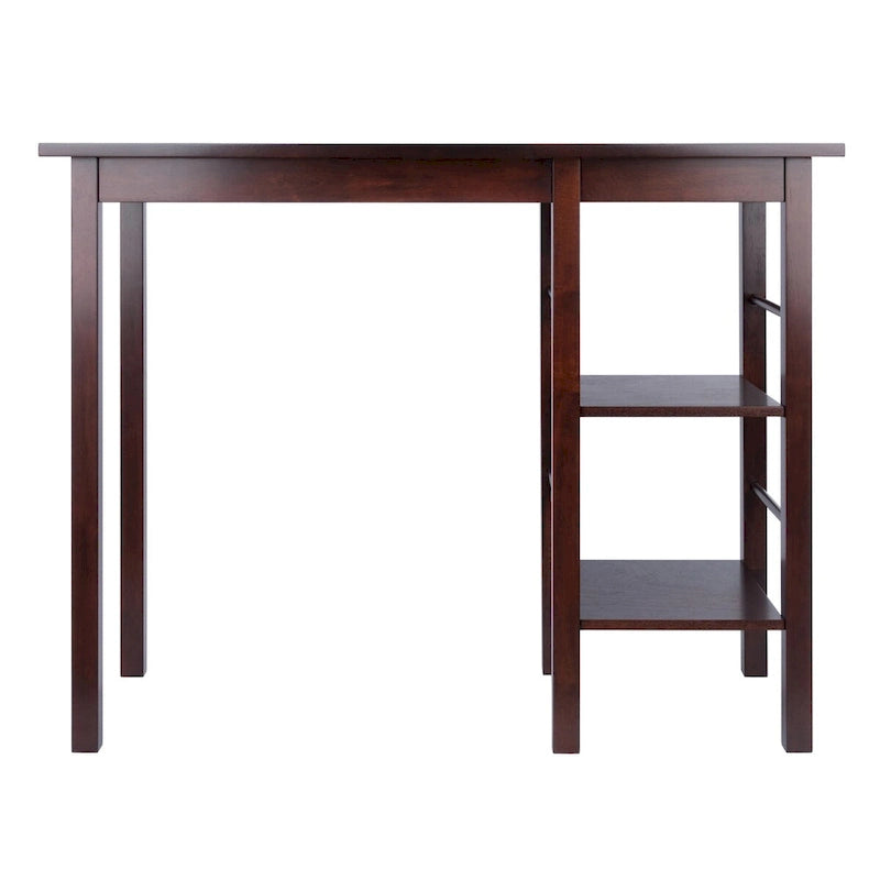 Breakfast Kitchen Island with Shelves, Walnut - 45W x 19.7D x 36.2H