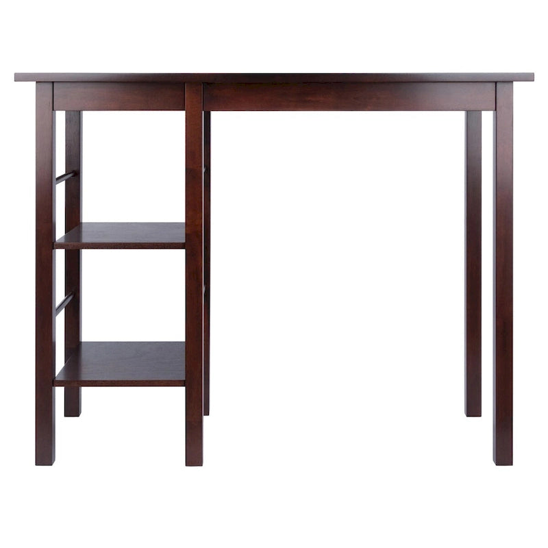 Breakfast Kitchen Island with Shelves, Walnut - 45W x 19.7D x 36.2H