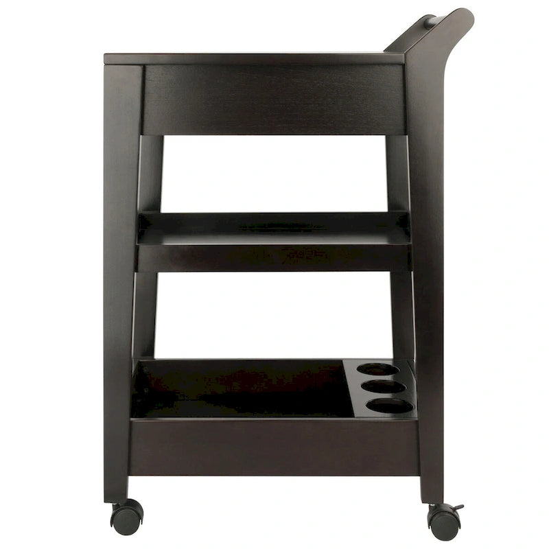 Entertainment Cart, Espresso - 18.03 x 26.77 x 37.24 inches