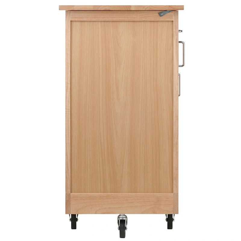 Utility Kitchen Cart Natural Wood - 42.52 x 18.98 x 35.63 inches