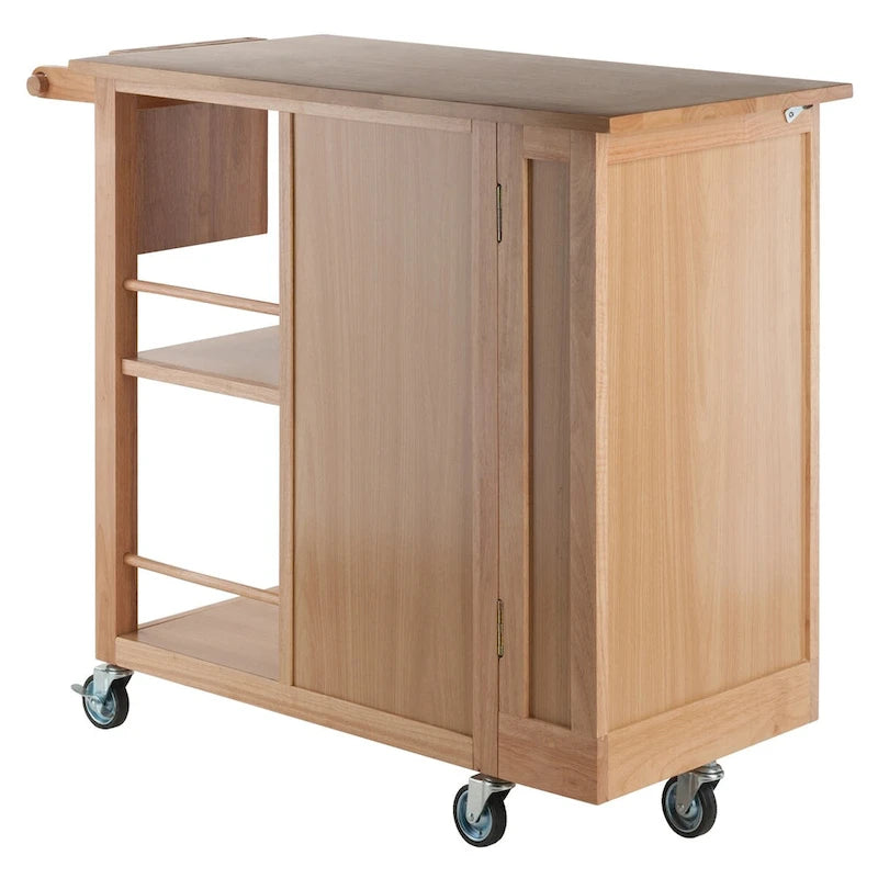 Utility Kitchen Cart Natural Wood - 42.52 x 18.98 x 35.63 inches