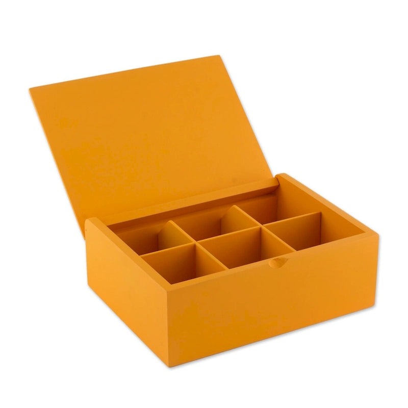 Handmade Fruits Of The Sun Wood Tea Box