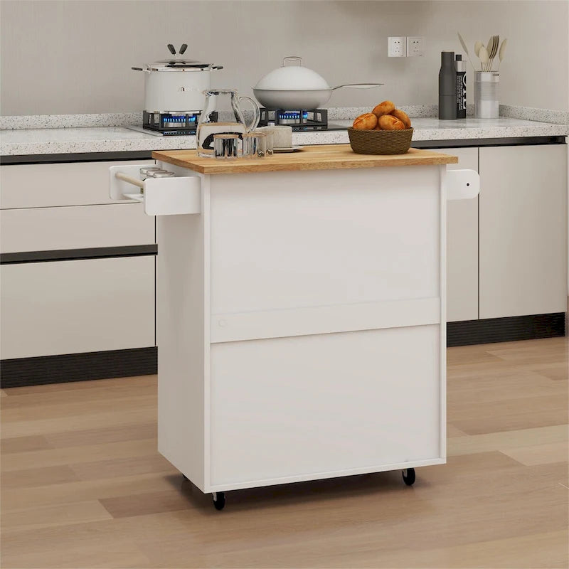 Kitchen island rolling trolley cart