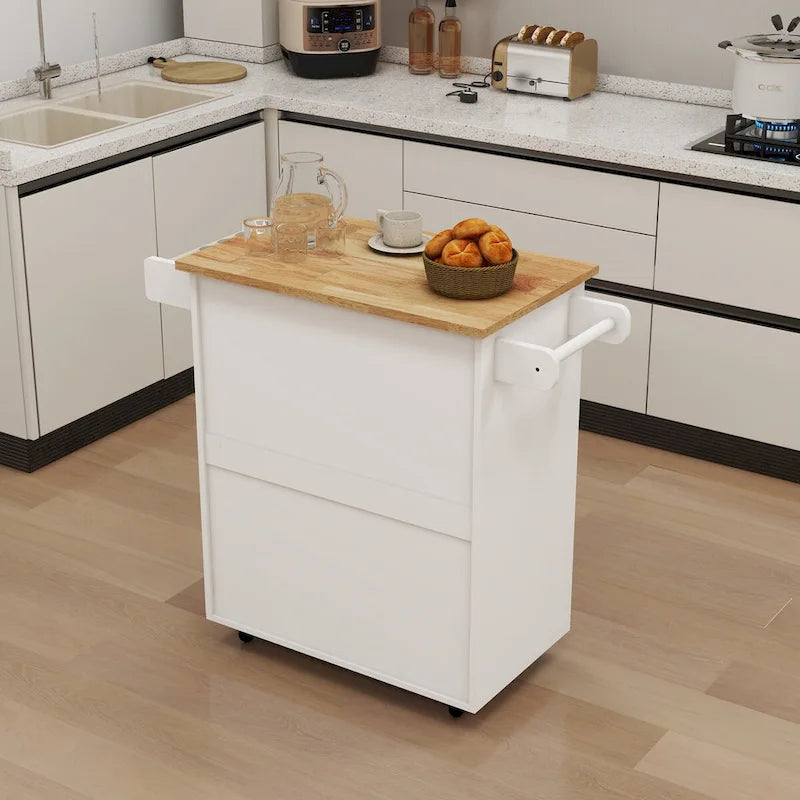 Kitchen island rolling trolley cart