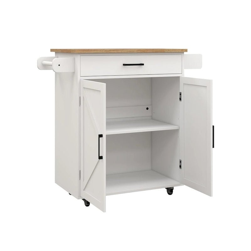Kitchen island rolling trolley cart