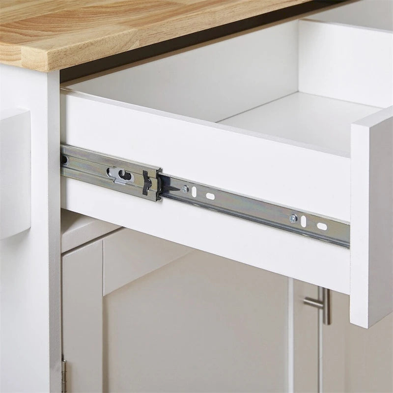 Rolling Kitchen Cart with Adjustable Shelf, Tower Rack and Rubber Top