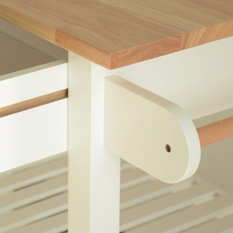 Kitchen Cart with Two Lockable Wheels