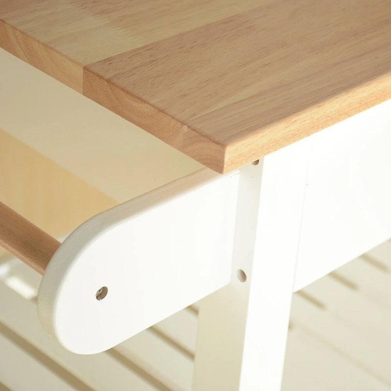 Kitchen Cart with Two Lockable Wheels