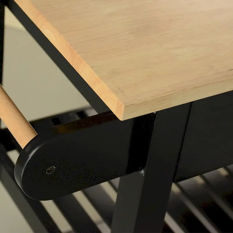 Kitchen Cart with Two Lockable Wheels