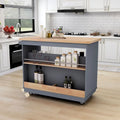 Rolling Kitchen Island with Storage,Two-sided Kitchen island Cart
