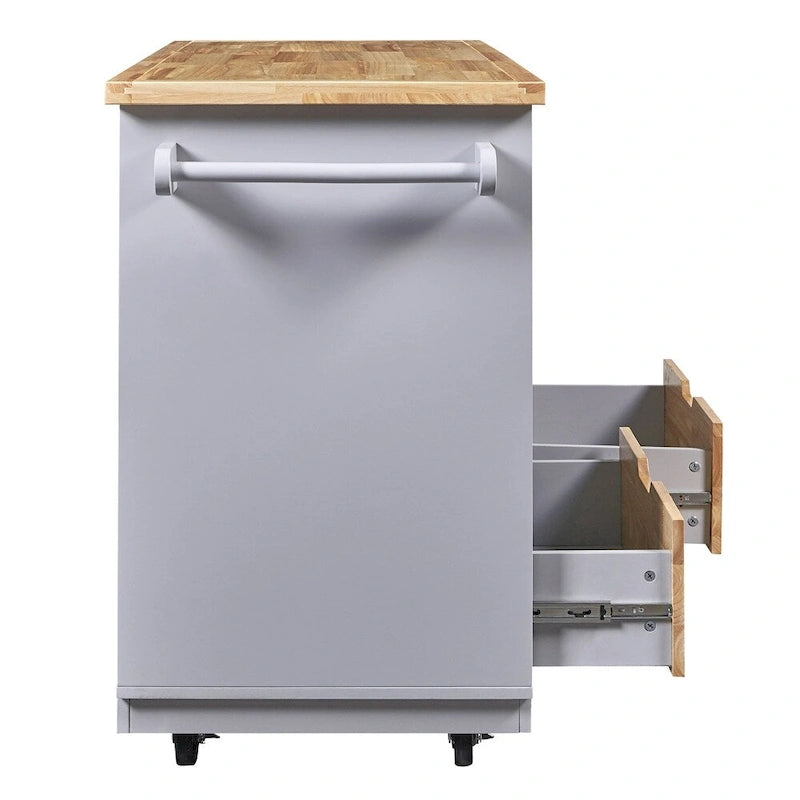 Rolling Kitchen Island with Storage,Two-sided Kitchen island Cart