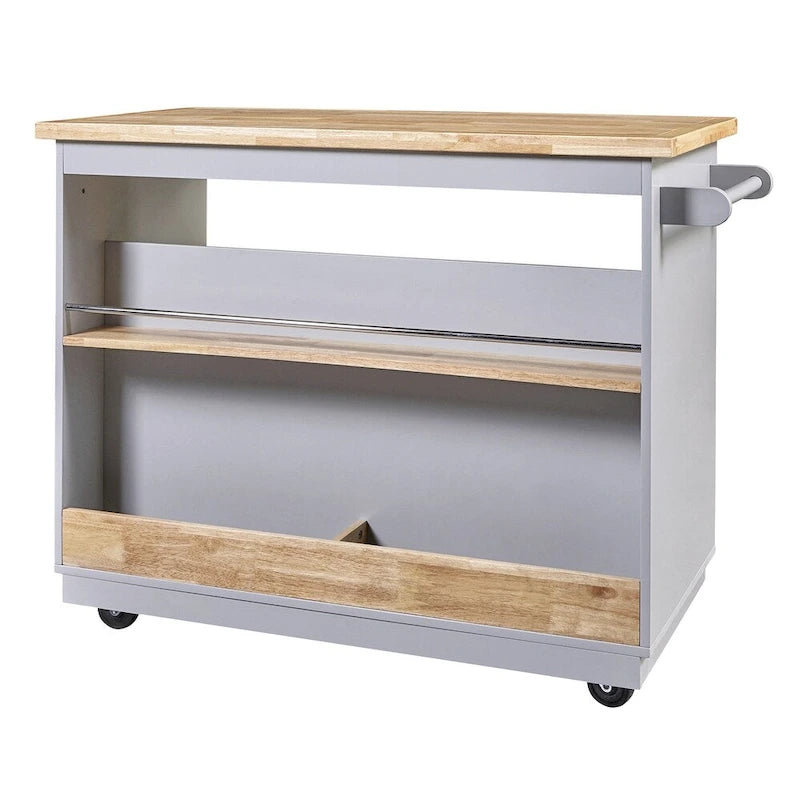 Rolling Kitchen Island with Storage,Two-sided Kitchen island Cart