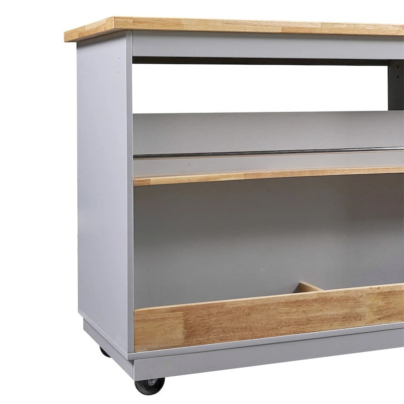 Rolling Kitchen Island with Storage,Two-sided Kitchen island Cart