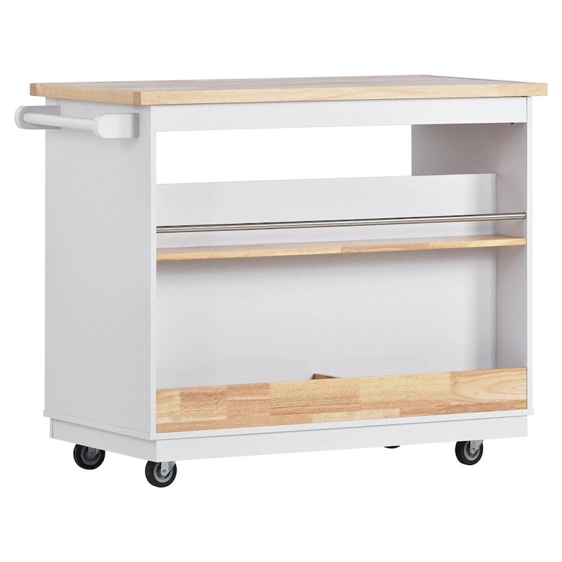Rolling Kitchen Island with Storage,Two-sided Kitchen island Cart