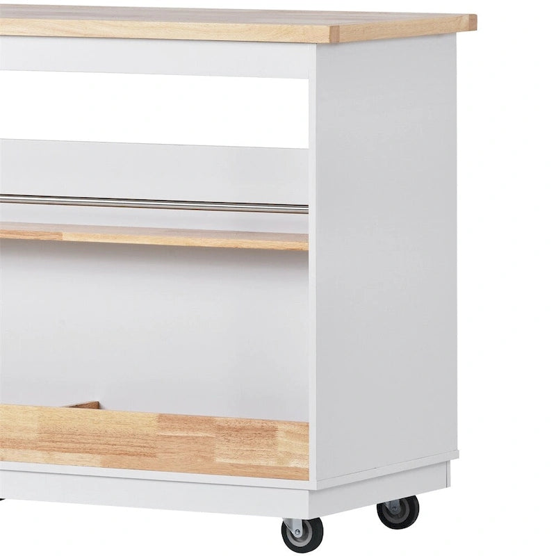 Rolling Kitchen Island with Storage,Two-sided Kitchen island Cart