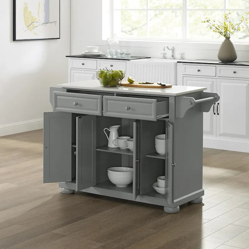 Granite Top Kitchen Island - 18D x 51.5W x 36H