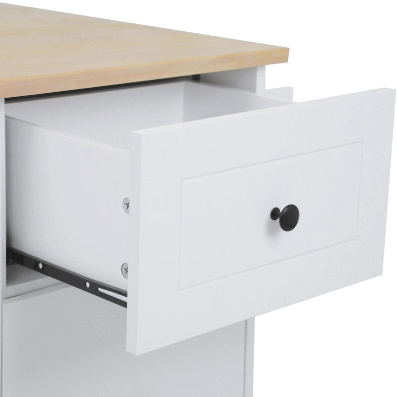 Kitchen Island with Drop Leaf,with Spice Rack, Towel Rack
