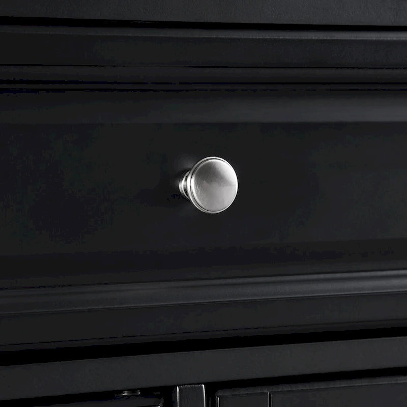 Black Wood Kitchen Island with Natural Wood Top - 18D x 51.5W x 36H