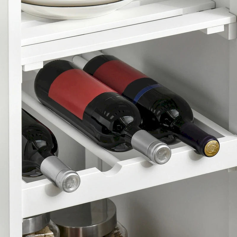 Rolling Kitchen Island with Storage, Wine Rack, Shelves, Drawer, and Cabinet