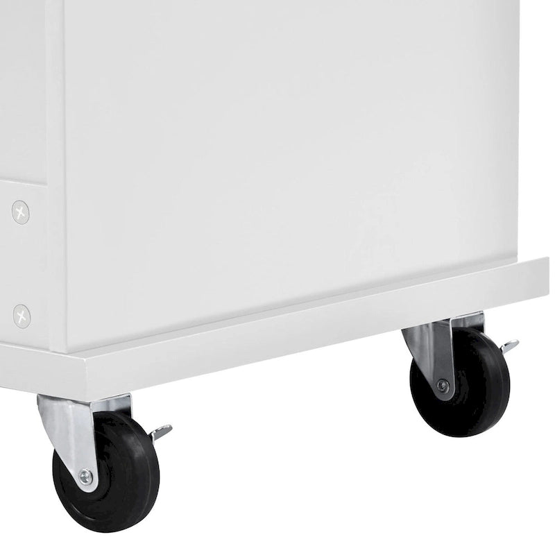 Rubberwood Kitchen Cart with Drop Leaf, Microwave storage rack, Exterior Shelves, and 2 drawers